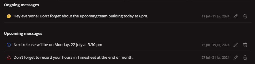 broadcast message lis