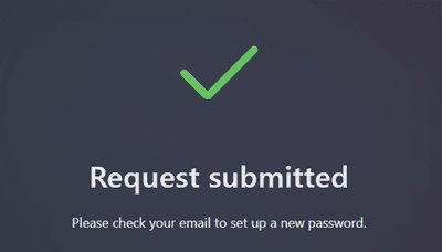 Reset password submitted
